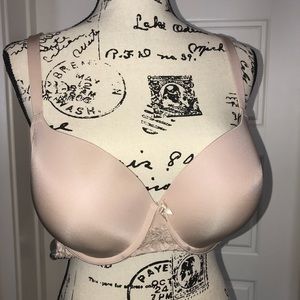 Torrid padded beige bra with lace trim 42C